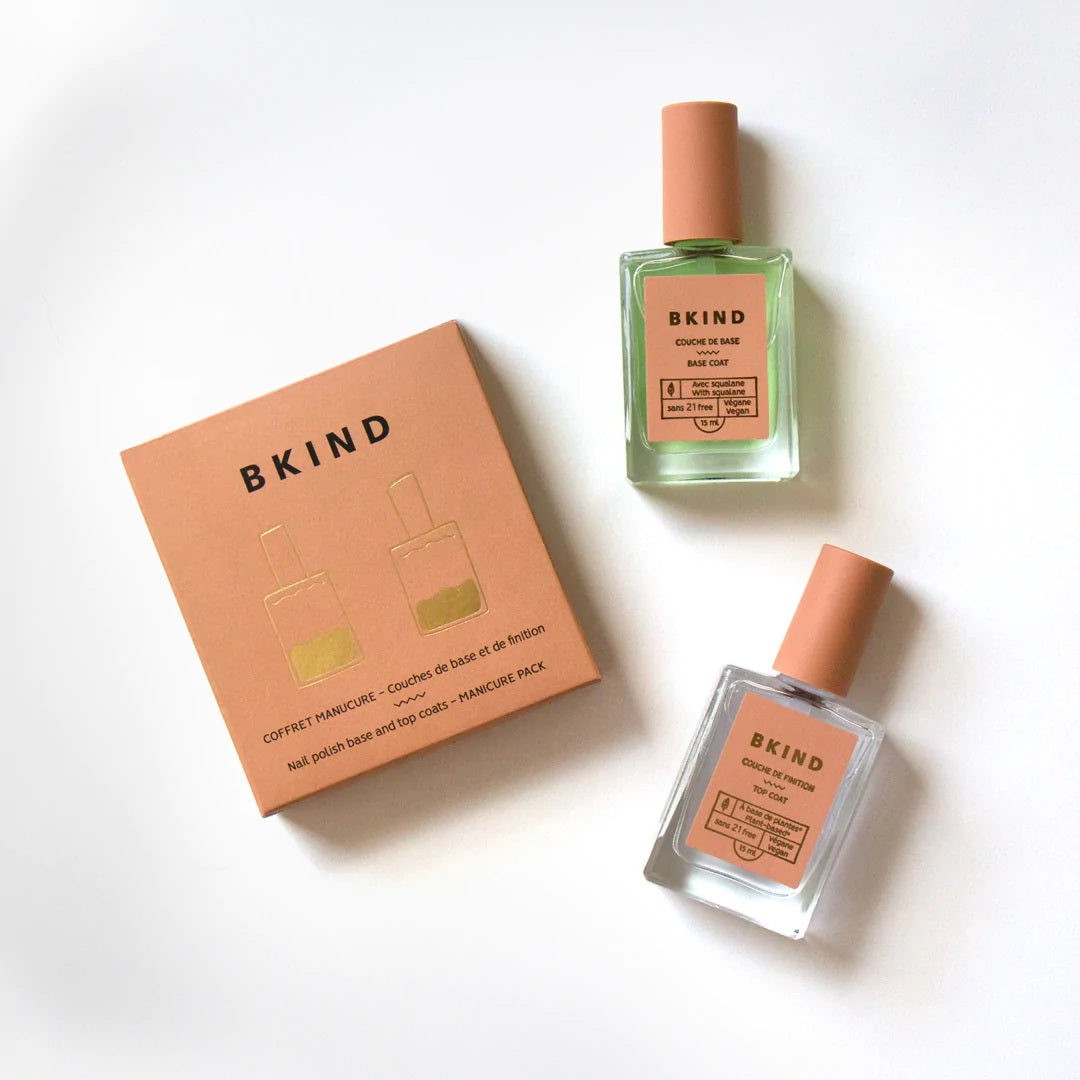 BKIND Manicure Pack Nail Polish Base and Top Coats