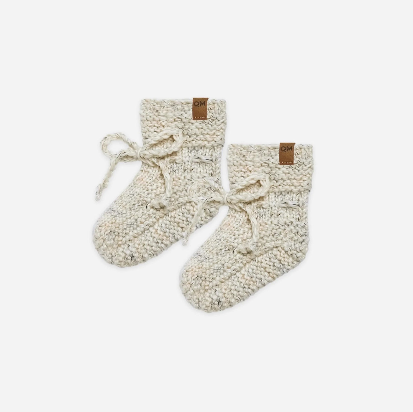 QUINCY MAE Speckled Knit Booties Natural ALWAYS SHOW