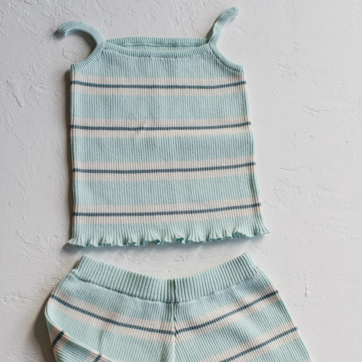 RAISED BY WATER Kealia Knit Set Striped Aqua ALWAYS SHOW