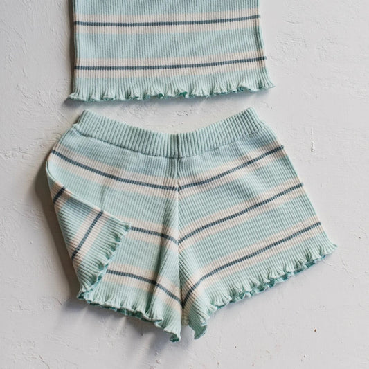 RAISED BY WATER Kealia Knit Set Striped Aqua ALWAYS SHOW